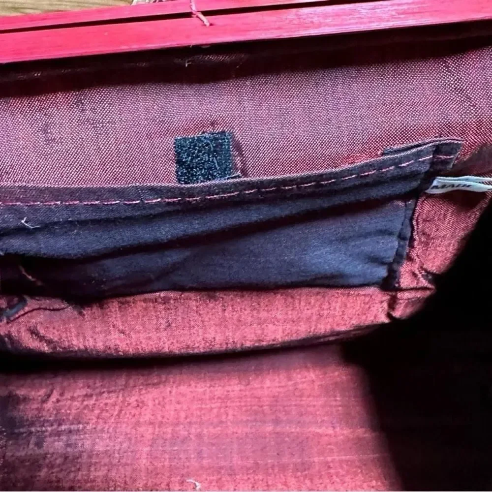 Vintage Red Bamboo Clutch Purse